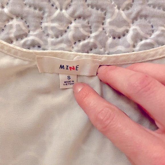 Size small white blouse/tank by MINE - Picture 2 of 3